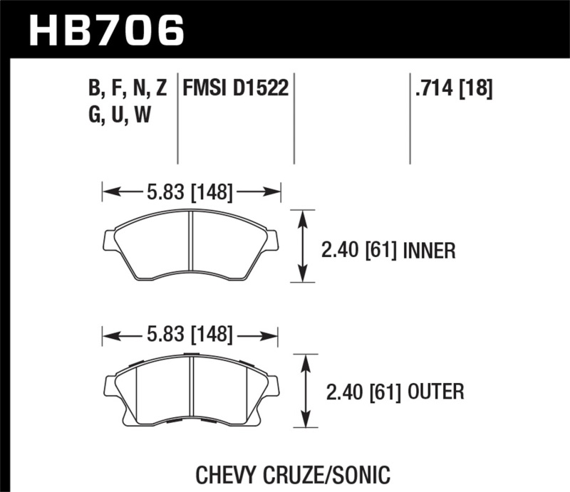 Picture of Hawk Performance HAWK HP+ Brake Pad Sets - HB706N.714
