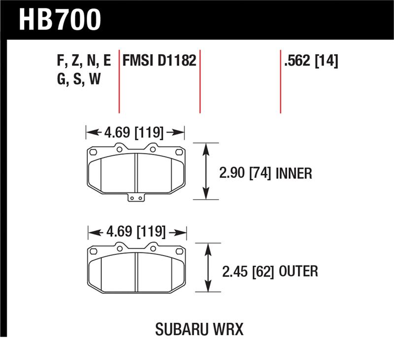 Picture of Hawk Performance HAWK HP+ Brake Pad Sets - HB700N.562