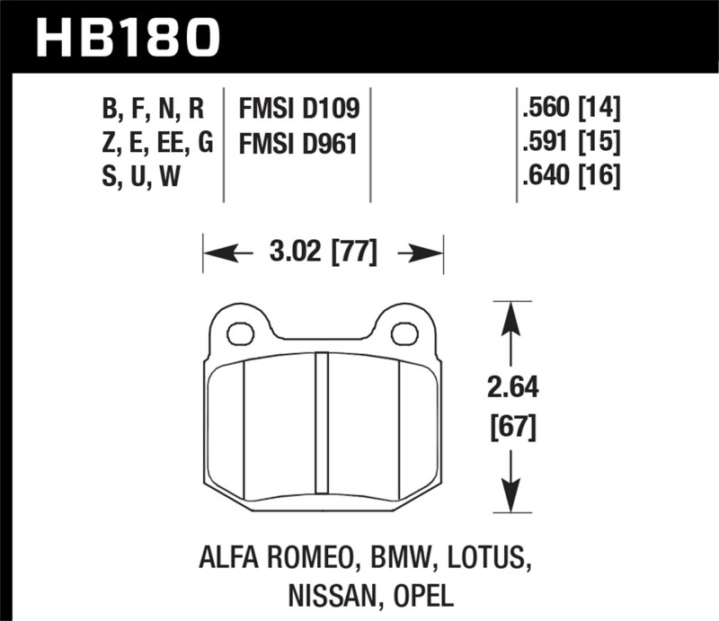 Picture of Hawk Performance HAWK Blue 9012 Brake Pad Sets - HB180E.560