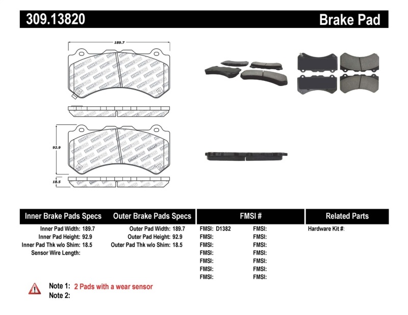 Picture of Sport Brake Pads with Shims