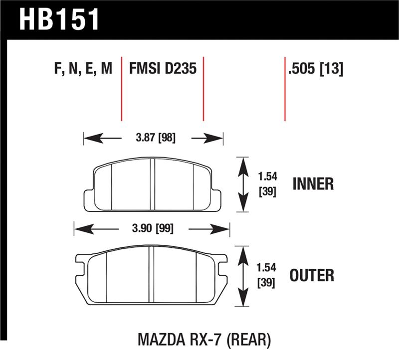 Picture of Hawk Performance HAWK Blue 9012 Brake Pad Sets - HB151E.505