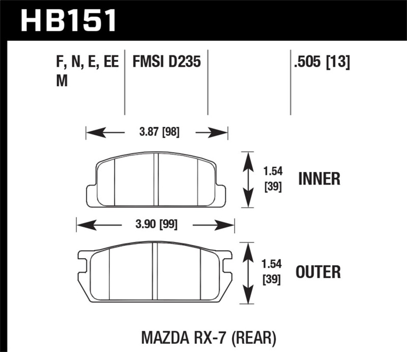 Picture of Hawk Performance HAWK Blue 9012 Brake Pad Sets - HB151E.505