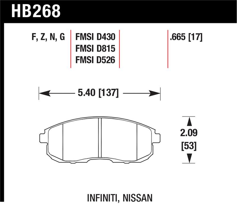 Picture of Hawk Performance HAWK DTC-60 Brake Pad Sets - HB268G.665