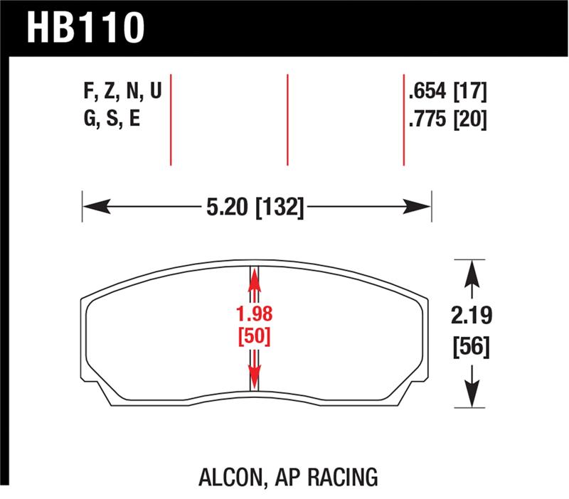 Picture of Hawk Performance HAWK HT-10 Brake Pad Sets - HB110S.654