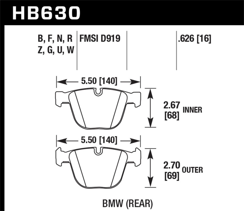 Picture of Hawk Performance HAWK HPS 5.0 Brake Pad Sets - HB630B.626