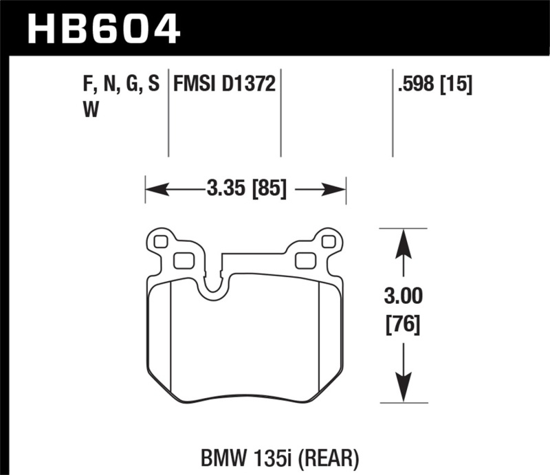 Picture of Hawk Performance HAWK HPS 5.0 Brake Pad Sets - HB604B.598