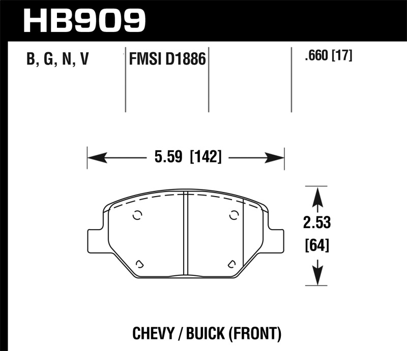 Picture of Hawk Performance HAWK HPS 5.0 Brake Pad Sets - HB909B.660