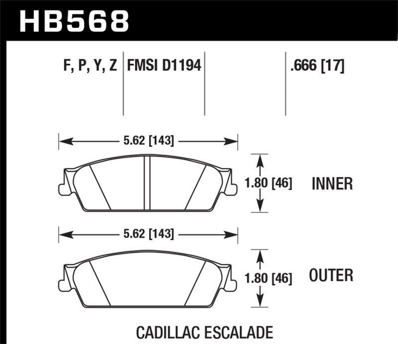 Picture of Hawk Performance HAWK HPS 5.0 Brake Pad Sets - HB568B.666