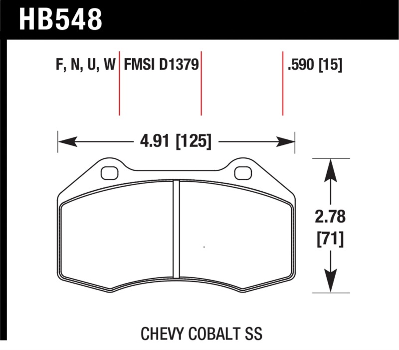 Picture of Hawk Performance HAWK HPS 5.0 Brake Pad Sets - HB548B.510