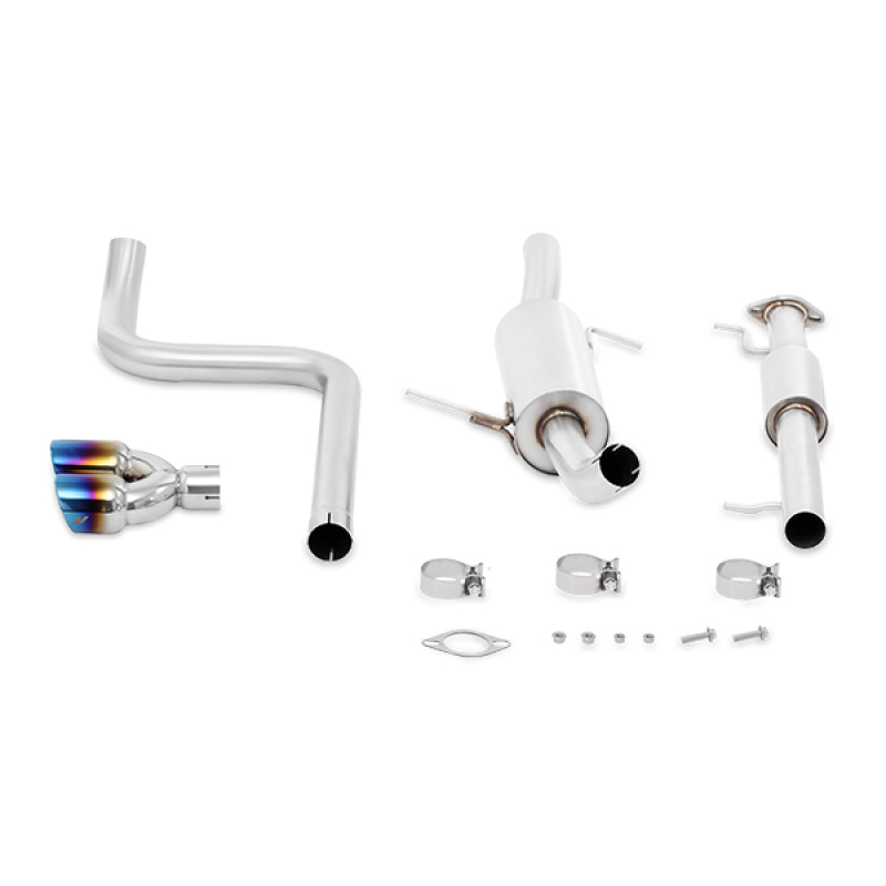 Picture of Mishimoto 14-16 Ford Fiesta ST 1.6L 2.5in Stainless Steel Resonated Cat-Back Exhaust w/ Burnt Ti