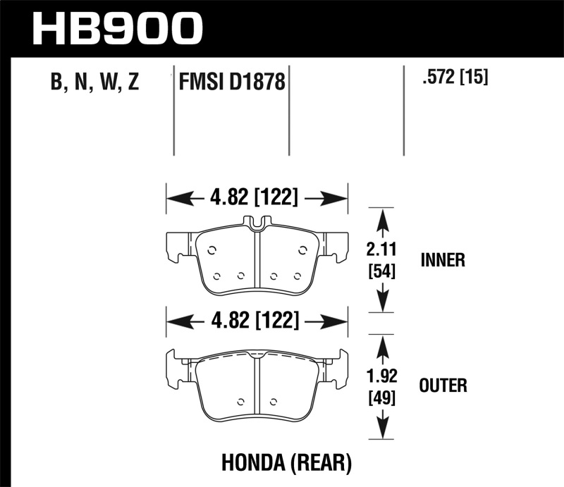 Picture of Hawk Performance HAWK HP+ Brake Pad Sets - HB900N.572