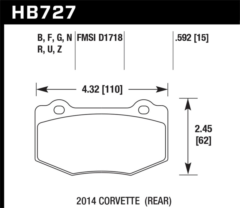Picture of Hawk Performance HAWK HPS Brake Pad Sets - HB727F.592