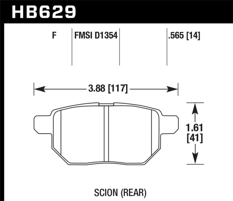 Picture of Hawk Performance HAWK HPS 5.0 Brake Pad Sets - HB629B.565