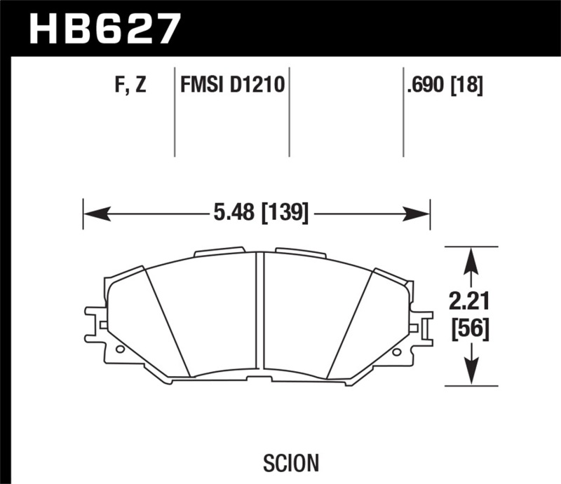 Picture of Hawk Performance HAWK HPS 5.0 Brake Pad Sets - HB627B.690
