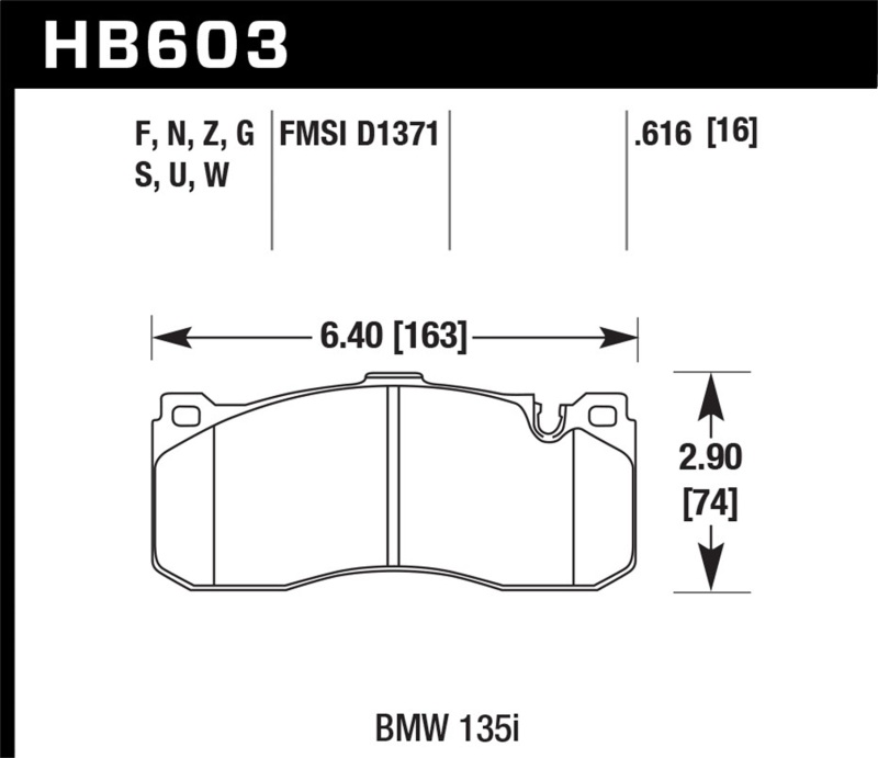 Picture of Hawk Performance HAWK HPS 5.0 Brake Pad Sets - HB603B.616