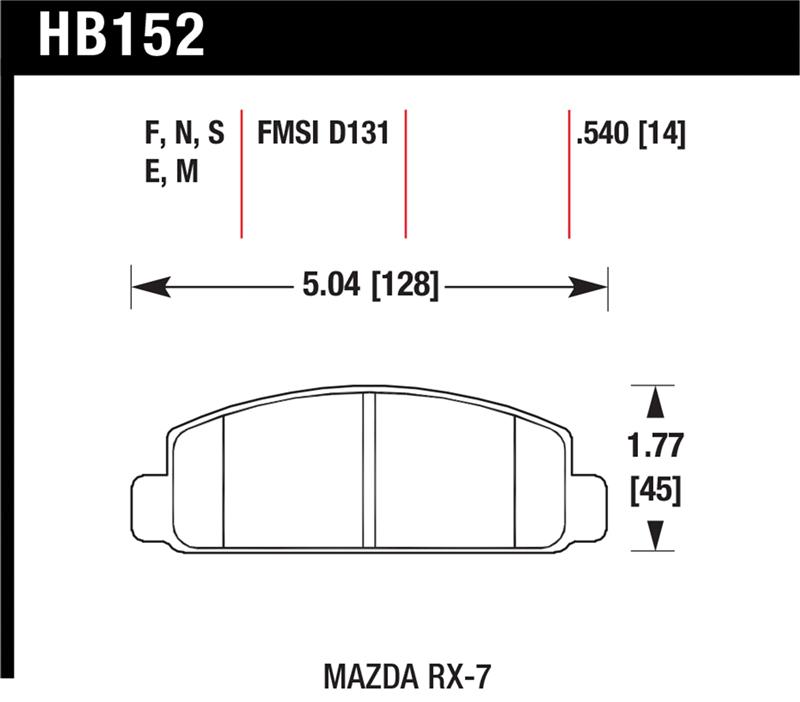 Picture of Hawk Performance HAWK HPS Brake Pad Sets Front - HB152F.540