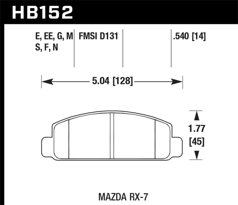 Picture of Hawk Performance HAWK HPS Brake Pad Sets Front - HB152F.540