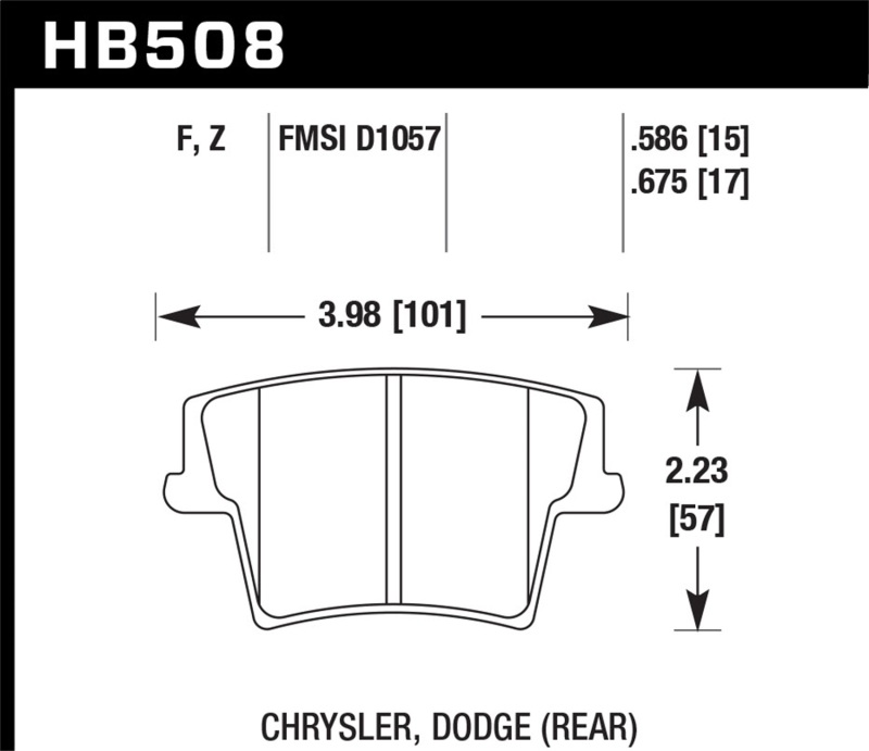 Picture of Hawk Performance HAWK HPS 5.0 Brake Pad Sets - HB508B.586