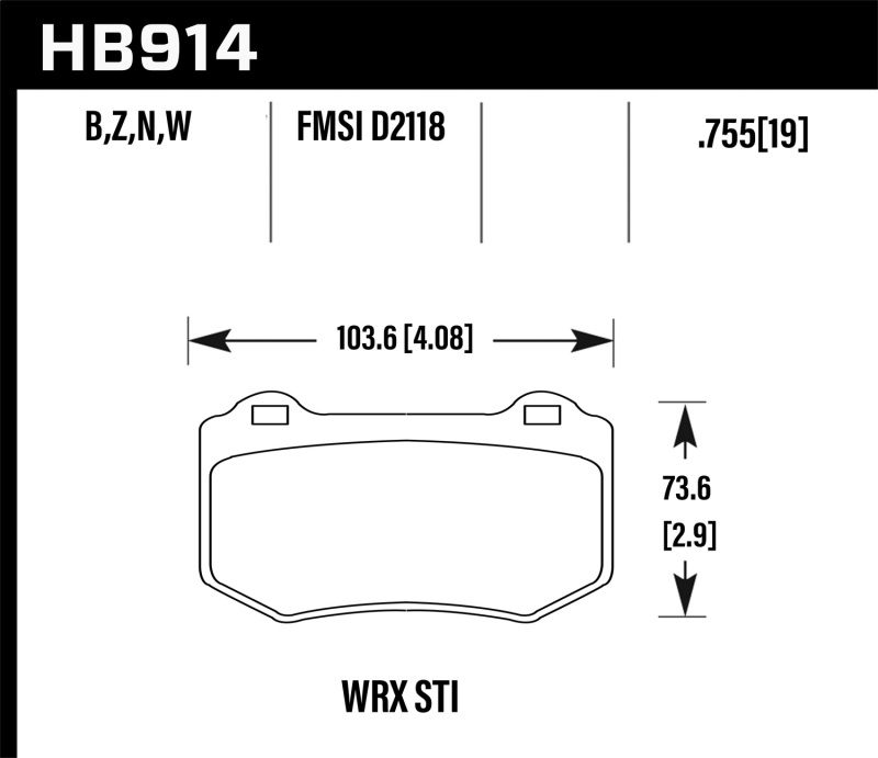 Picture of Hawk Performance HAWK HP+ Brake Pad Sets - HB914N.580
