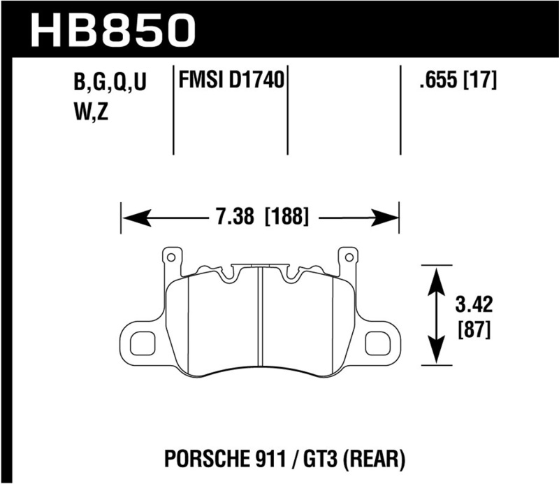 Picture of Hawk Performance HAWK Ceramic Brake Pad Sets - HB850Z.655