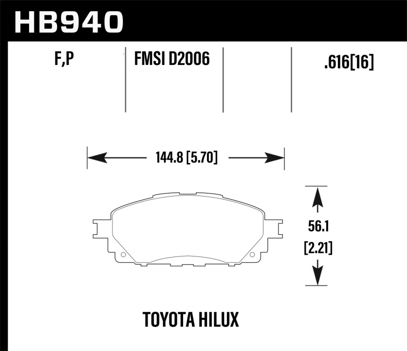 Picture of Hawk Performance HAWK HPS Brake Pad Sets - HB940F.616