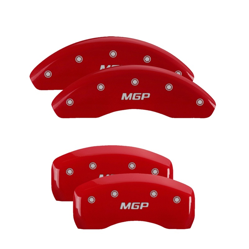 Picture of MGP 4 Caliper Covers Engraved Front & Rear MGP Red Finish Silver Characters for 19-20 Toyota Camry