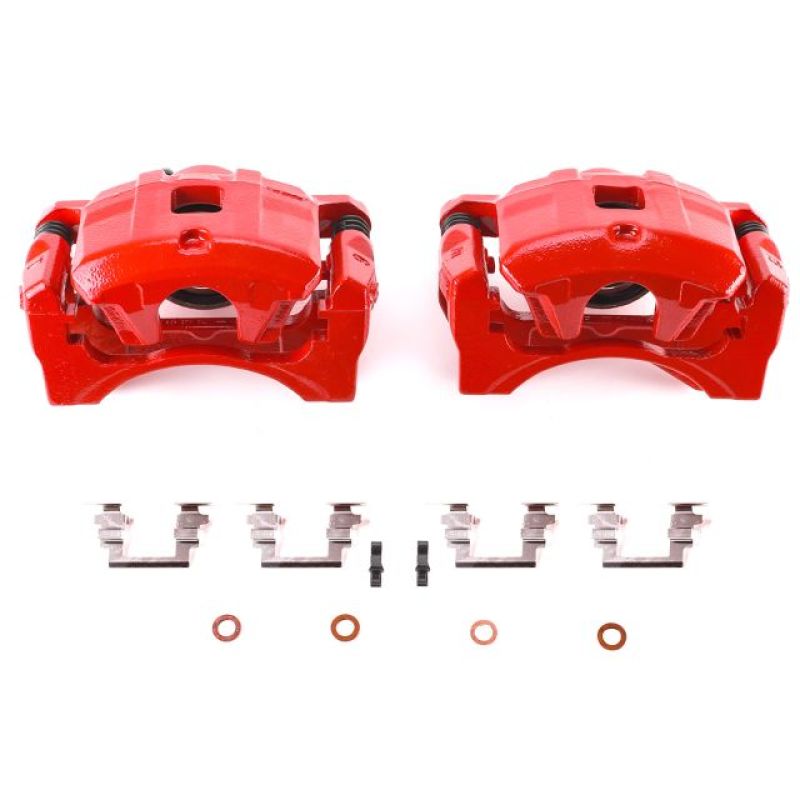 Picture of Power Stop 08-16 Mitsubishi Lancer Front Red Calipers w/Brackets - Pair
