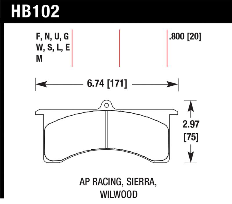 Picture of Hawk Performance HAWK DTC-80 Brake Pad Sets - HB102M.800