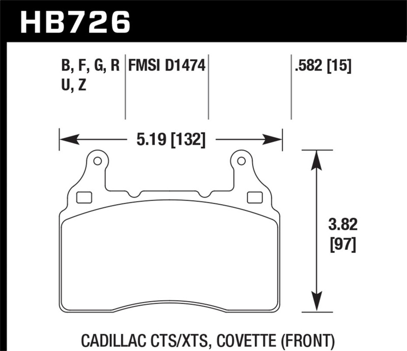 Picture of Hawk Performance HAWK HPS Brake Pad Sets - HB726F.582