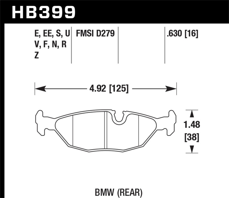 Picture of Hawk Performance HAWK HPS 5.0 Brake Pad Sets Rear - HB399B.630
