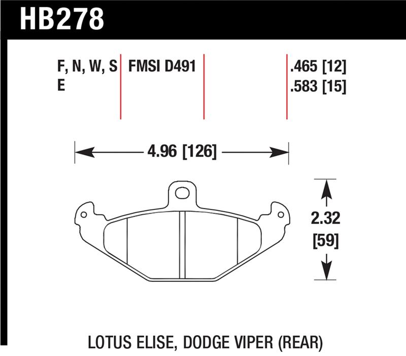 Picture of Hawk Performance HAWK HT-10 Brake Pad Sets Rear - HB278S.465