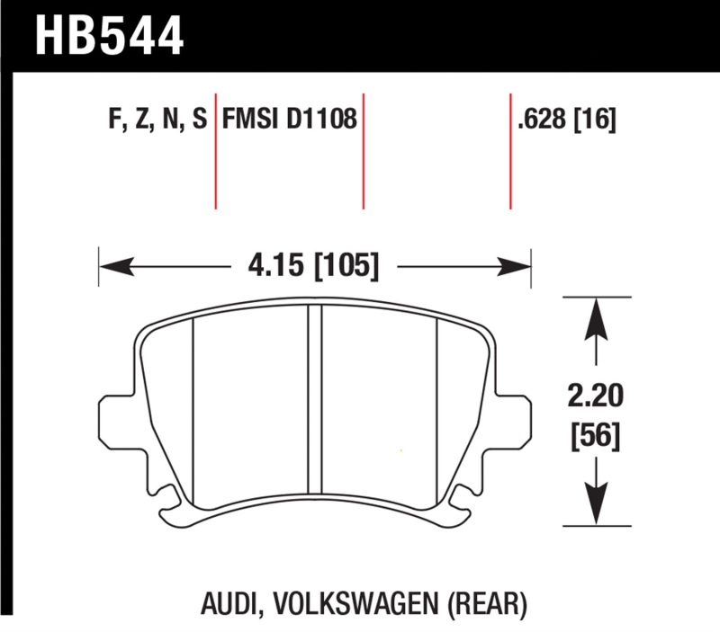 Picture of Hawk Performance HAWK HT-10 Brake Pad Sets - HB544S.628
