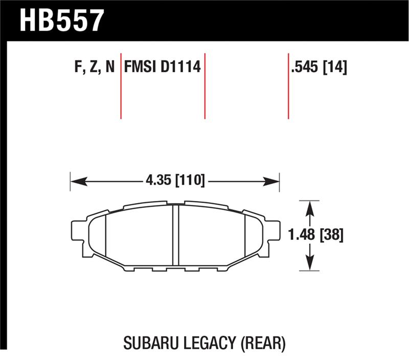 Picture of Hawk Performance HAWK HPS 5.0 Brake Pad Sets - HB557B.545