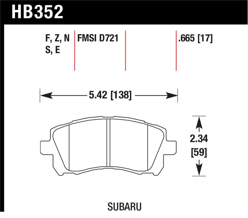 Picture of Hawk Performance HAWK HPS 5.0 Brake Pad Sets - HB352B.665