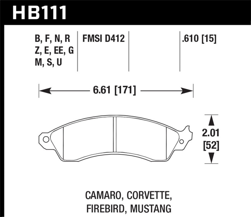 Picture of Hawk Performance HAWK HPS 5.0 Brake Pad Sets - HB111B.610