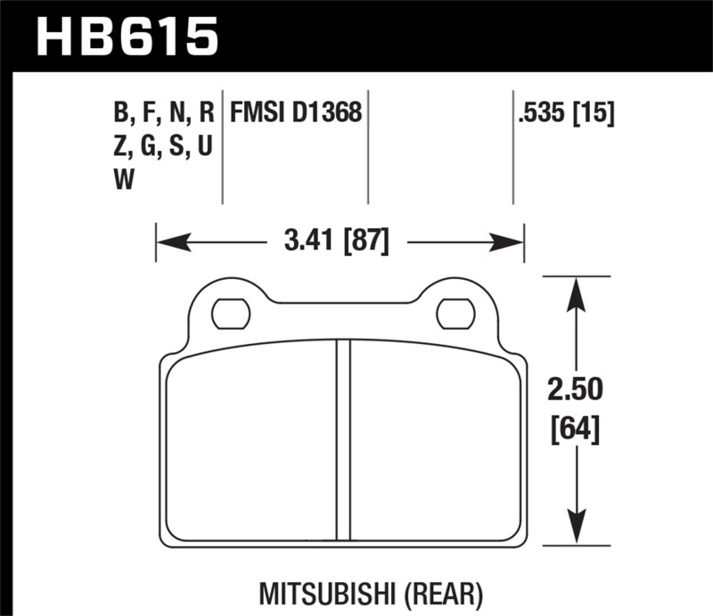 Picture of Hawk Performance HAWK HPS 5.0 Brake Pad Sets - HB615B.535
