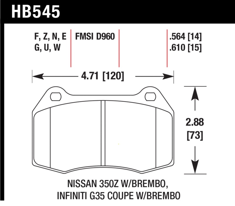 Picture of Hawk Performance HAWK HPS 5.0 Brake Pad Sets - HB545B.564