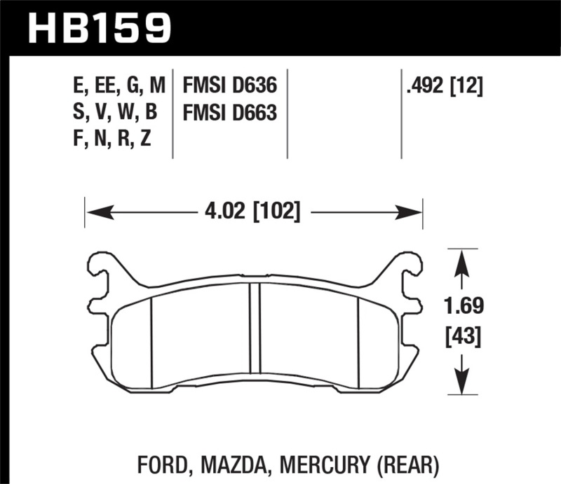 Picture of Hawk Performance HAWK HPS 5.0 Brake Pad Sets - HB159B.492
