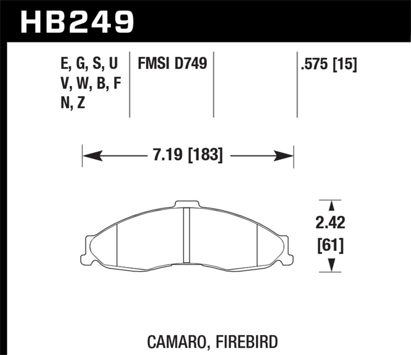 Picture of Hawk Performance HAWK HPS 5.0 Brake Pad Sets - HB249B.575