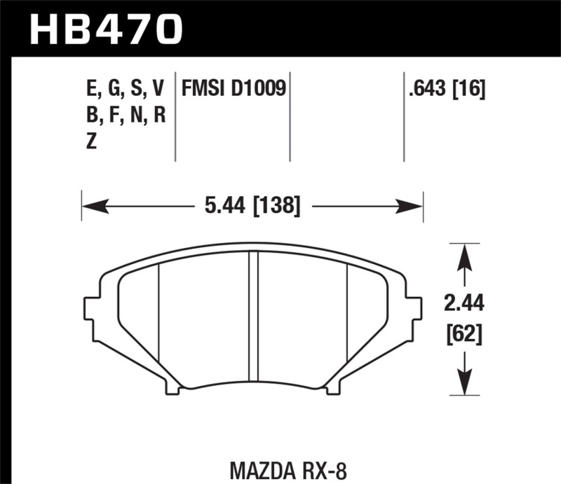 Picture of Hawk Performance HAWK HPS 5.0 Brake Pad Sets - HB470B.643