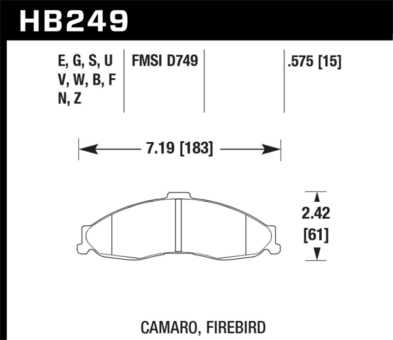 Picture of Hawk Performance HAWK HPS 5.0 Brake Pad Sets - HB249B.575