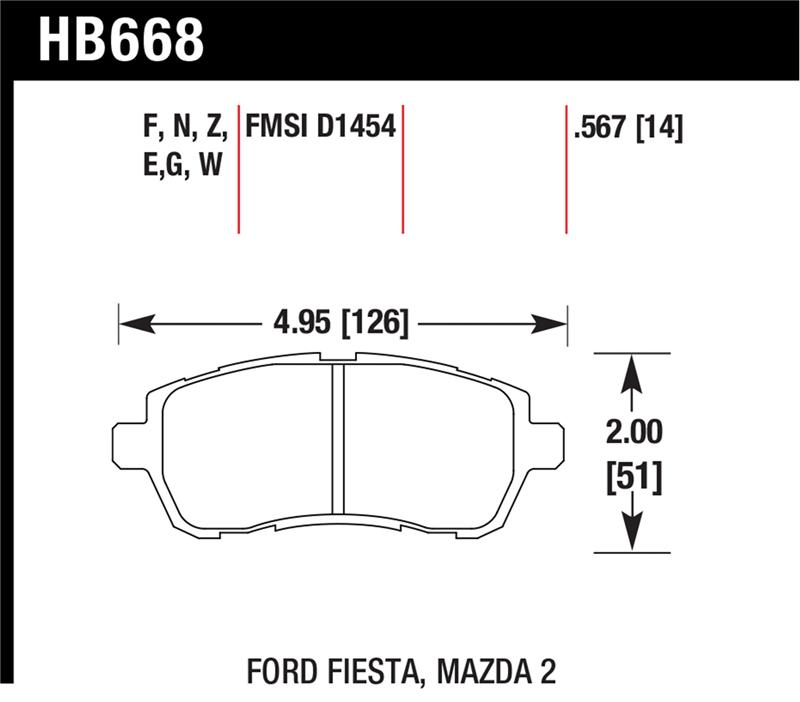 Picture of Hawk Performance HAWK HPS 5.0 Brake Pad Sets - HB668B.567