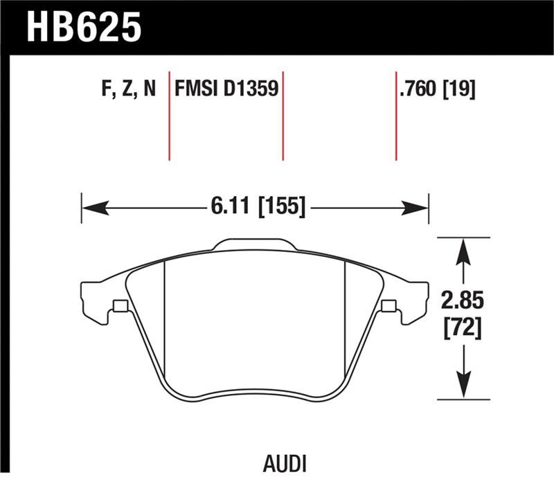 Picture of Hawk Performance HAWK HPS 5.0 Brake Pad Sets - HB625B.760