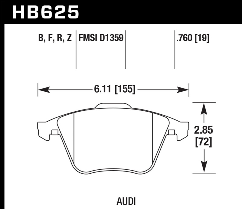 Picture of Hawk Performance HAWK HPS 5.0 Brake Pad Sets - HB625B.760