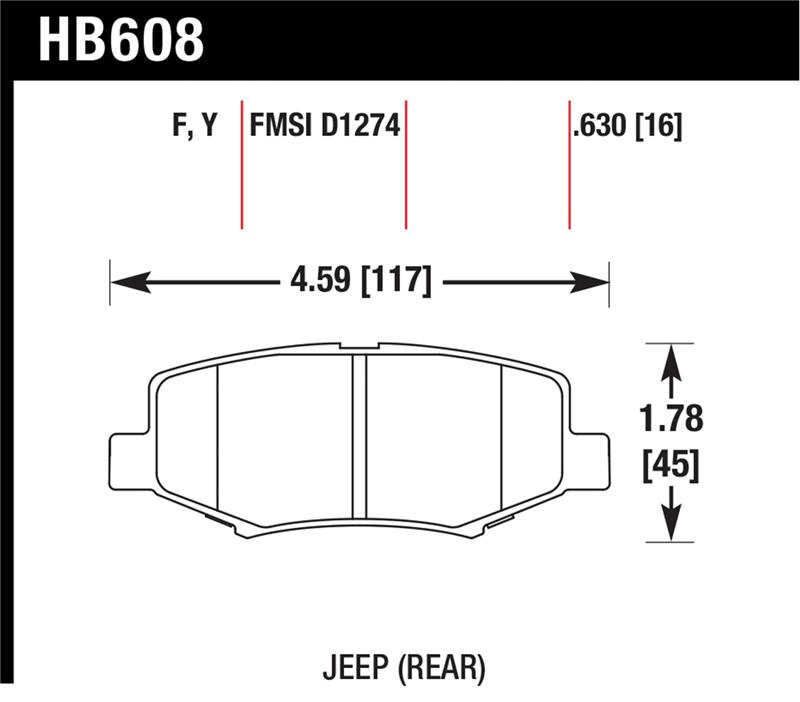 Picture of Hawk Performance HAWK HPS 5.0 Brake Pad Sets - HB608B.630