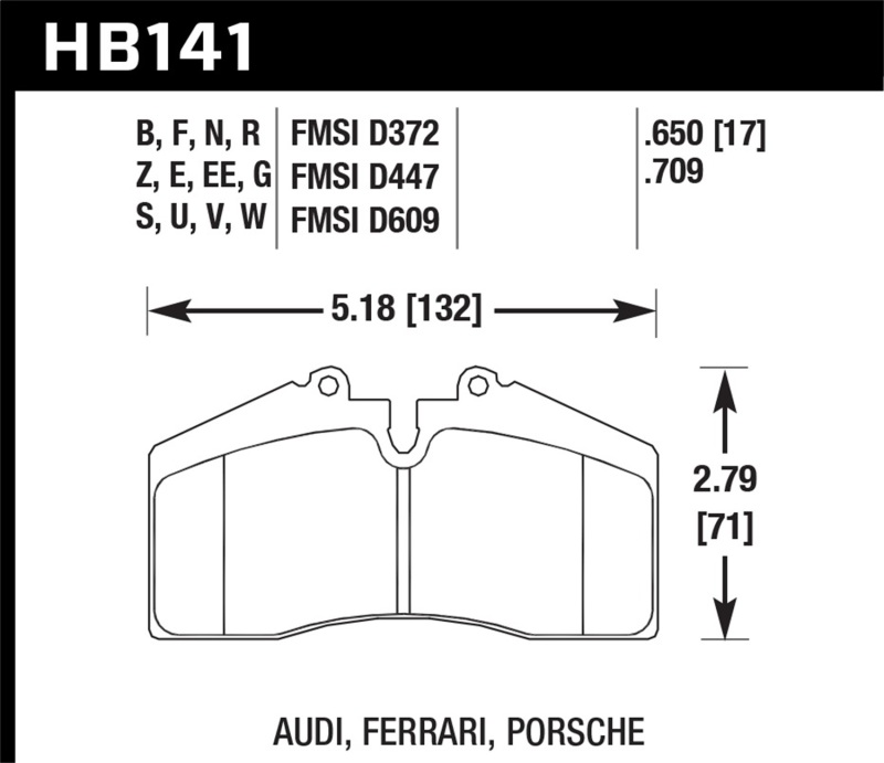 Picture of Hawk Performance HAWK HPS 5.0 Brake Pad Sets - HB141B.650