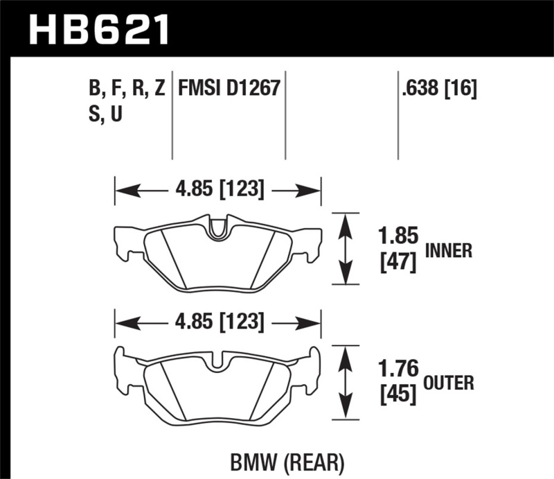 Picture of Hawk Performance HAWK HPS 5.0 Brake Pad Sets - HB621B.638