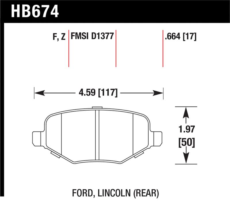 Picture of Hawk Performance HAWK HPS Brake Pad Sets Rear - HB674F.664