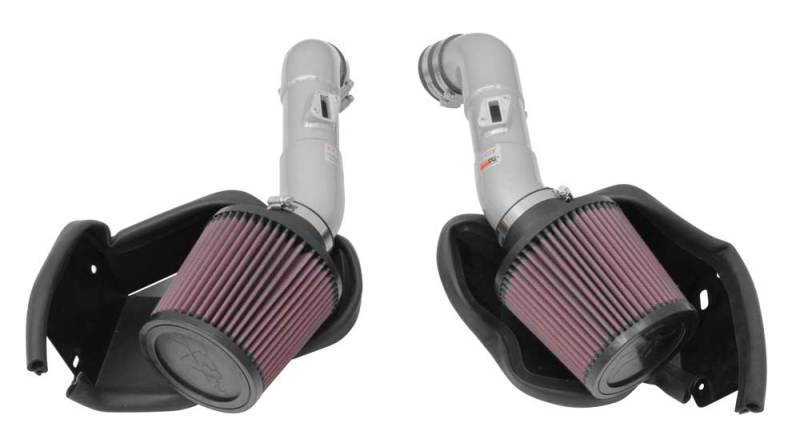 Picture of K&N 14-15 Infiniti Q50 3.7L V6 Dual Silver Typhoon Short Ram Intakes