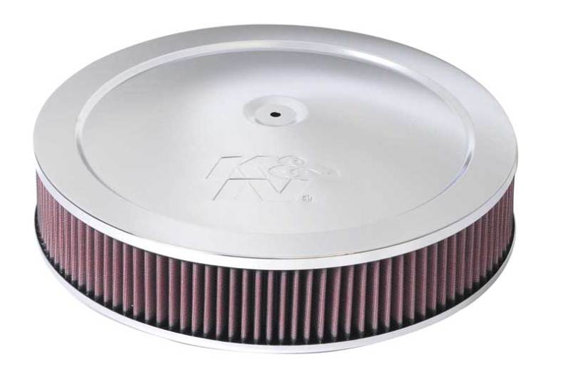 Picture of K&N 14in Red Custom Air Cleaner Assembly - 5.125in ID x 14in OD x 2.75in H x 1.25in Drop Base